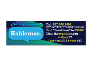 Materials 9 Let’s Talk – 2-7/8 x 7/8″ Stickers – Spanish (set of 250)